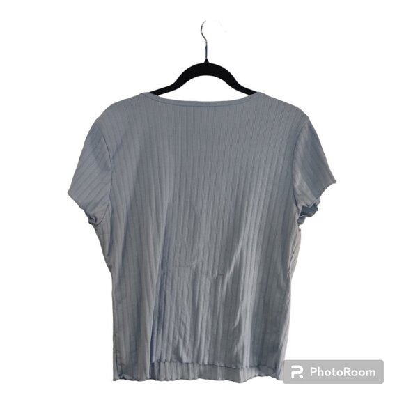 Women's Light Blue Short Sleeve Shirt Size XXXL - Picture 2 of 5